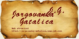 Jorgovanka Gatalica vizit kartica